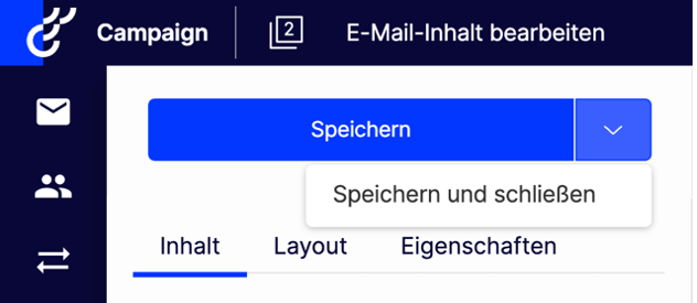 blaue Schaltfläche mit label „Speichern“