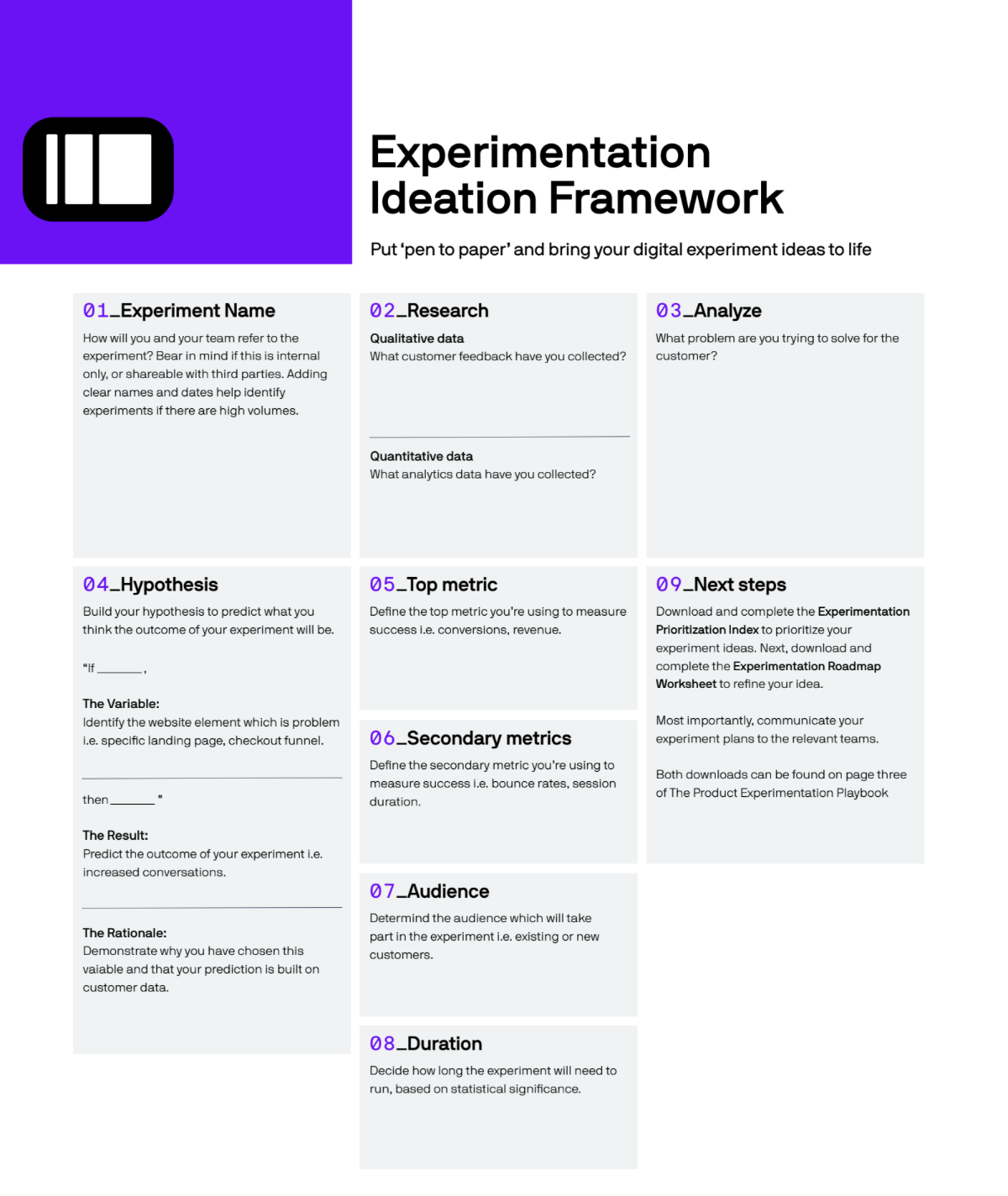 image showing an experimentation framework